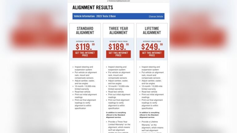 How Much Is a Lifetime Alignment from Firestone?