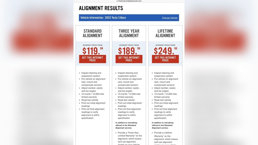 How Much Is a Lifetime Alignment from Firestone?