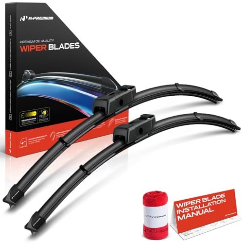 A-Premium Pack of 2 Windshield Wiper Blades for Audi Models.