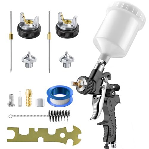 HVLP Air Spray Gun with 0.8/1.0 mm Mini Automotive Nozzles.