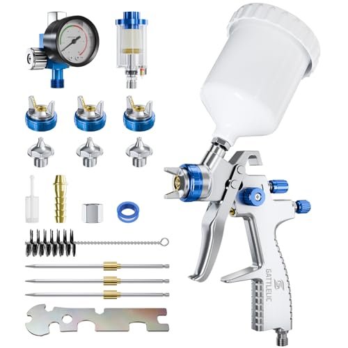 LVLP Air Spray Gun Premium Kit with Nozzles and Regulator