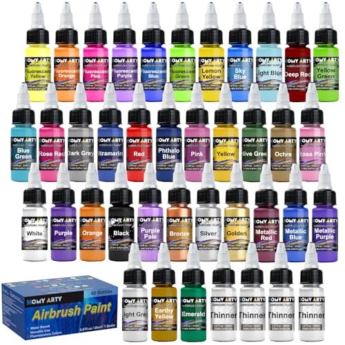 HOMY ARTY Airbrush Paint - 36 Colors Water-Based Acrylic Set