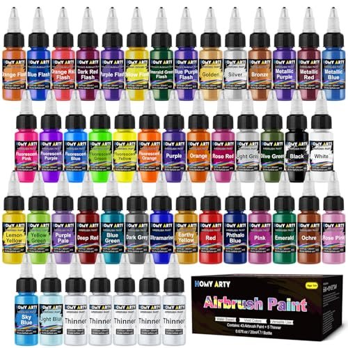 HOMY ARTY Airbrush Paint - 43 Colors Water-Based Acrylic...