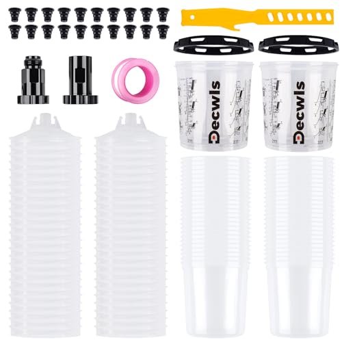 Decwls Disposable Paint Cup System 20 Ounce Kit, 50-Pack.