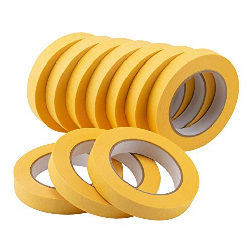 Lichamp 10-Pack Automotive Refinish Masking Tape Yellow...