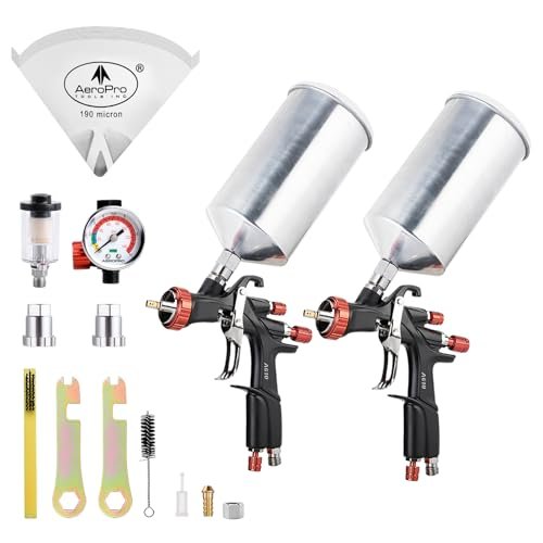 AEROPRO Tools R500 LVLP Double Air Spray Gun Kit.