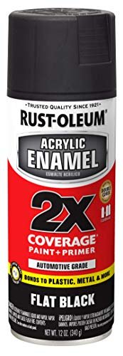 Rust-Oleum 271918 Acrylic Enamel 2X Spray Paint, Flat Black.