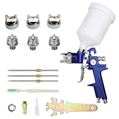 HVLP Spray Gun with Replaceable 1.4mm 1.7mm Nozzle Kit.