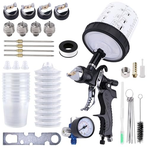 Zeinlenx HVLP Spray Gun with 10Pcs 600ML Disposable Paint...