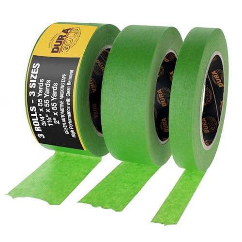 Dura-Gold Green Automotive Masking Tape 3/4, 1-1/2, 2-Inch...