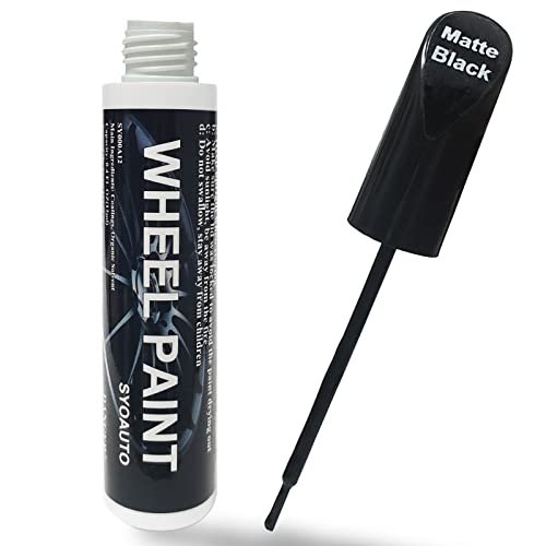 SYOAUTO Matte Black Rim Touch Up Paint, Car Wheel Scratch