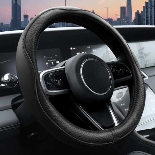 Ouzorp Car Steering Wheel Cover, Microfiber Leather,...