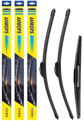 AHWOPS 3 Wiper Front and Rear Wiper Blades for Honda