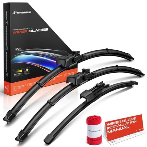 A-Premium Windshield Wiper Blades with Wear Indicator and...