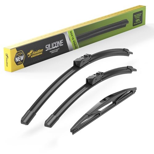 Raidbee® Silicone Windshield Wiper blades 3 pack...