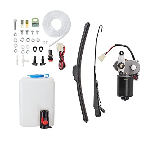 Kemimoto UTV Windshield Washer Pump Kit with Wiper Motor...