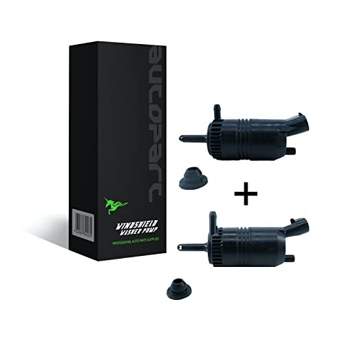tostmolt 2pcs 12V Front+Rear Windshield Washer Fluid Pump...
