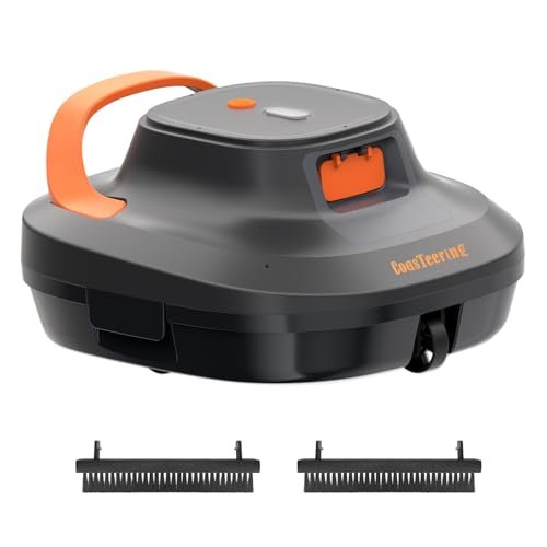 CoasTeering Cordless Robotic Pool Cleaner with 2 Brushes.
