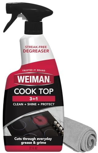 Weiman Daily Cooktop Cleaner with Microfiber Cloth for...