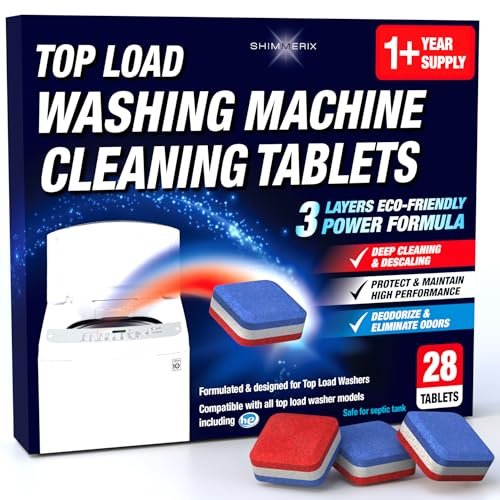 Washing Machine Cleaner Tablets 28 Pack for HE Top Load.