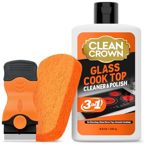 CleanCrown 3-in-1 Cooktop Cleaner Kit (8.8 Oz Cleaner)