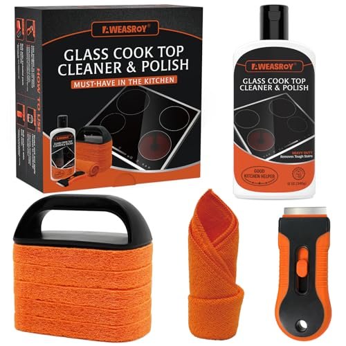 AWEASROY Glass Stove Top Cleaner Kit 12 oz, Removes Stains.