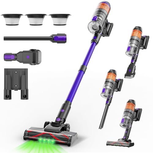 Cordless Vacuum Cleaner,500W 40KPa 60Mins Vacuum Cleaners...