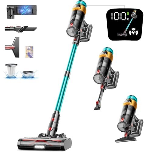 Cordless Vacuum Cleaner, 600W 50KPA 70Mins Vacuum for Pet...