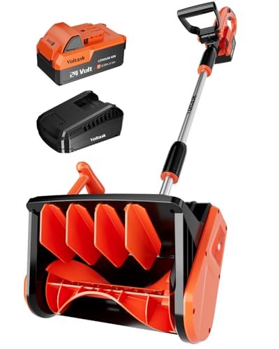 VOLTASK Cordless Snow Shovel, 24V | 13-Inch, 4Ah Battery...