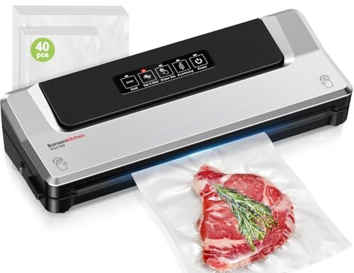 Bonsenkitchen Vacuum Sealer Machine with 40 Bags for Food...