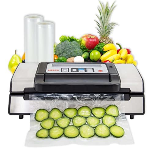Nesco Deluxe Food VS-12 Vacuum Sealer, 130 Watts, Silver.