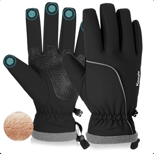 Kovulx Winter Gloves Warm for Men & Women Waterproof...