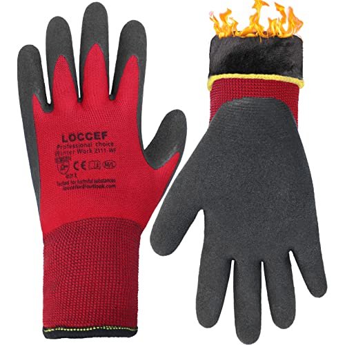 LOCCEF 2 Pairs Winter Work Gloves for Men and Women.
