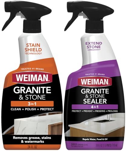 Weiman Complete Countertop Clean & Protect Kit for Stone.
