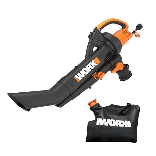WORX WG505 Trivac 12 Amp 3-in-1 Electric Blower Vacuum...