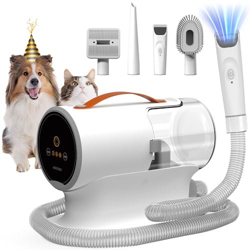 AIRROBO Dog Grooming Vacuum Kit,12000Pa Strong Pet Shedding...