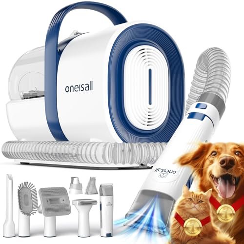 oneisall Dog Grooming Vacuum, Pet Grooming Vacuum Kit with 7