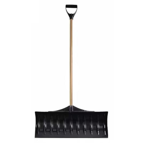 Snow Shovel with 30-Inch Wide Poly Blade, Wood Handle.