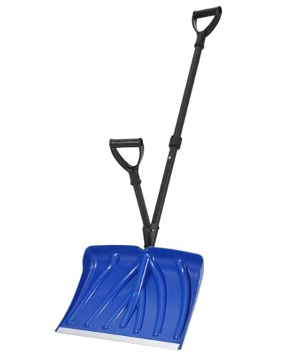 Snow Shovel with D-Ring Handle, 18 Inch Lightweight Steel...