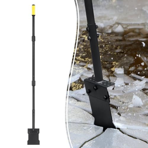 Colwelt Metal Snow Shovel 58’’, Heavy Duty Ice Scraper Tool.