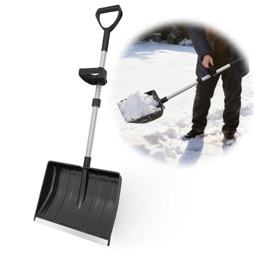 Snow Shovel for Driveway, Snow Removal Shovel, Ergonomic...
