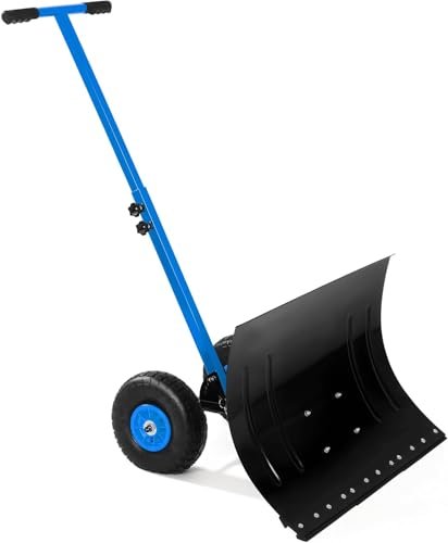 Snow Shovel for Driveway with Wheels, 29.1
