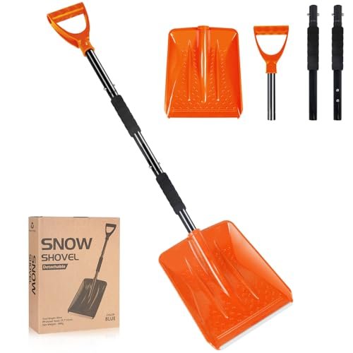 Snow Shovel,2026 Upgraded Lightweight Steel Handle Snow...