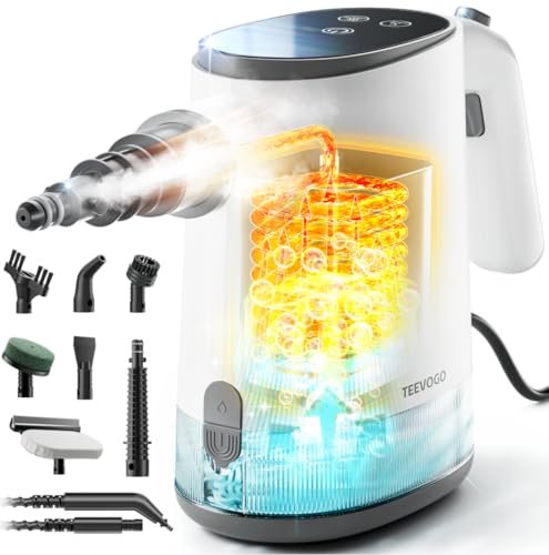 TEEVOGO Pressurized Steam Cleaner, 15s Instant Heat, 650ML...