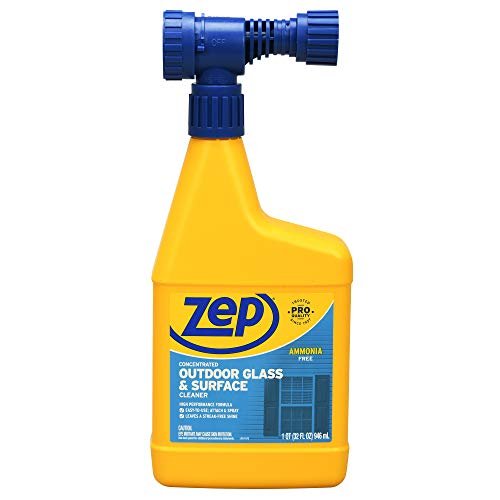 Zep Hose-End Outdoor Cleaner - 32 Ounces for Glass Surfaces.
