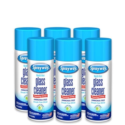 Sprayway Glass Cleaner Foaming Aerosol Spray, 15oz,...