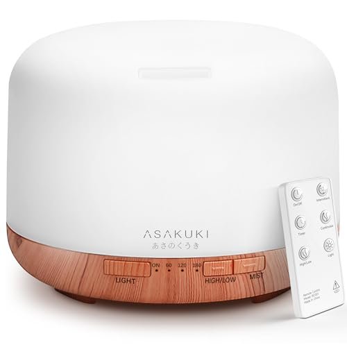 ASAKUKI Essential Oil Diffuser 500ml, Ultrasonic...