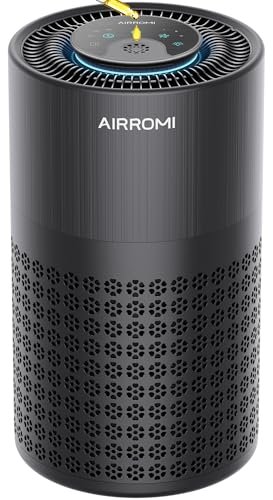 AIRROMI Air Purifier for Bedroom with HEPA 3-in-1 Filter...