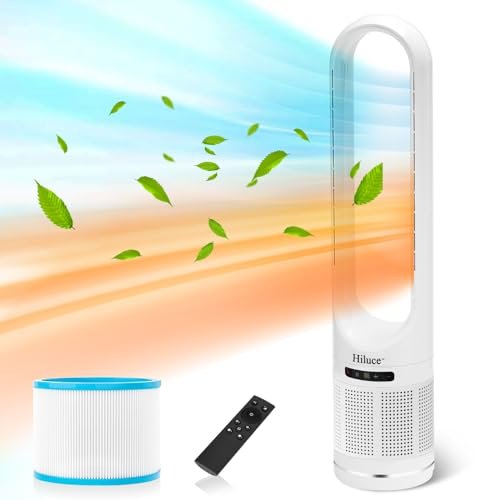 Hiluce 3-in-1 Bladeless Fan with Air Purifier,Indoor Tower...