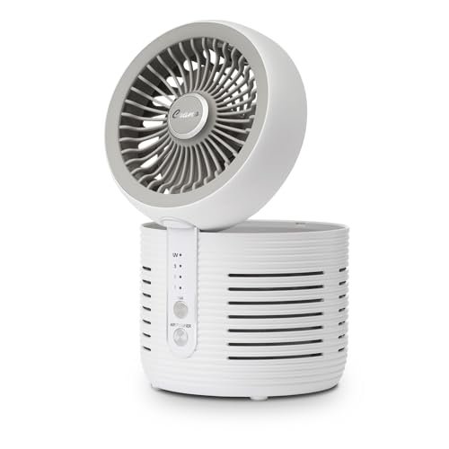 Crane 2-in-1 Air Purifier and Desk Fan, HEPA Filter
